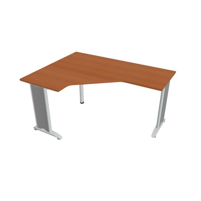 Flex-Schreibtisch, ergonomisch, rechts, 160 x 75,5 x 120 (60 x 60) cm, Kirsche/Metall