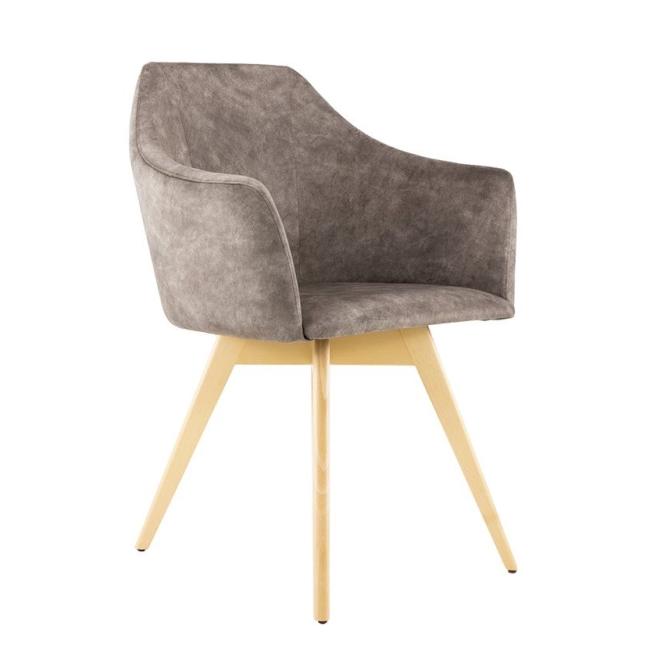 [AN130020] Ravenna Legno Konferenzstuhl, Holzbeine, beigefarbener Stoff VIS001