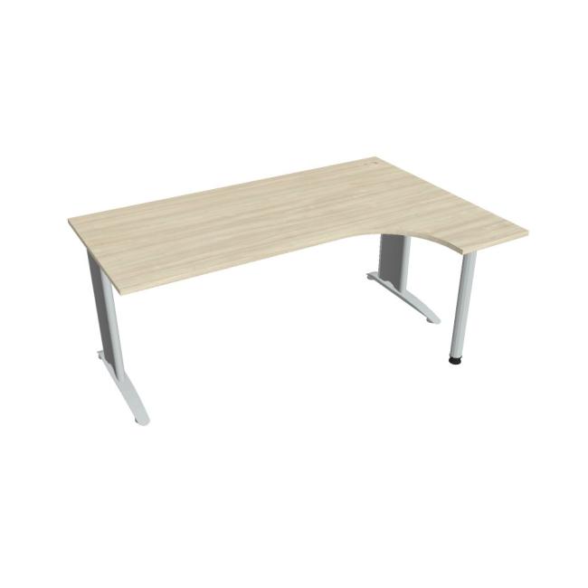 Flex-Schreibtisch, ergonomisch, links, 180 x 75,5 x 120 (80 x 40) cm, Akazie/Metall