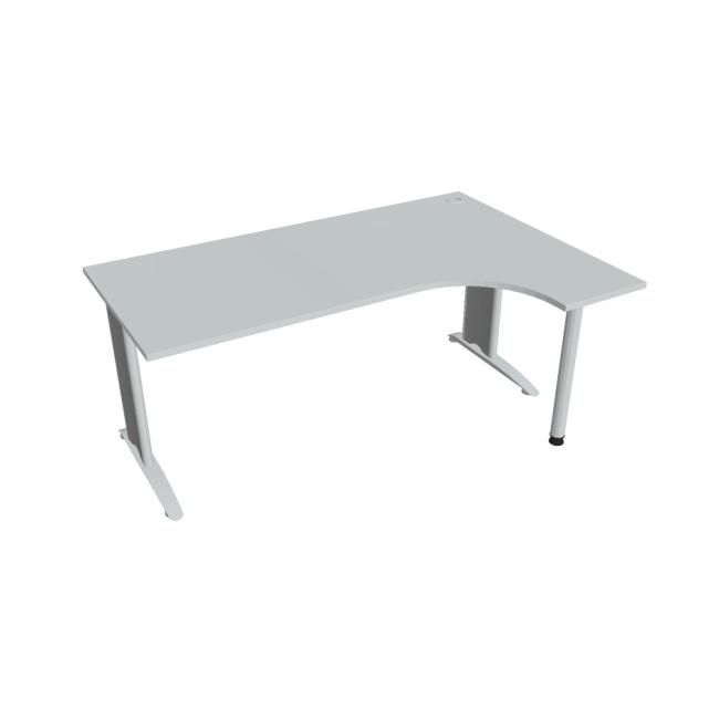 Flex-Schreibtisch, ergonomisch, links, 180 x 75,5 x 120 (80 x 40) cm, grau/metall