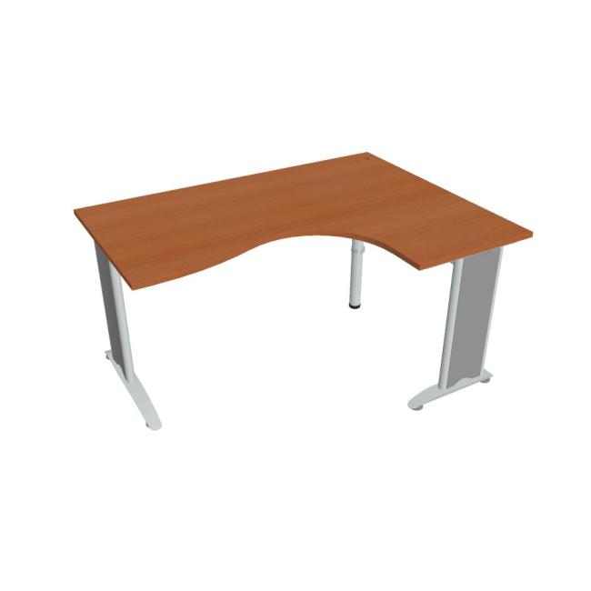 Flex-Schreibtisch, ergonomisch, links, 160 x 75,5 x 120 (80 x 60) cm, Kirsche/Metall