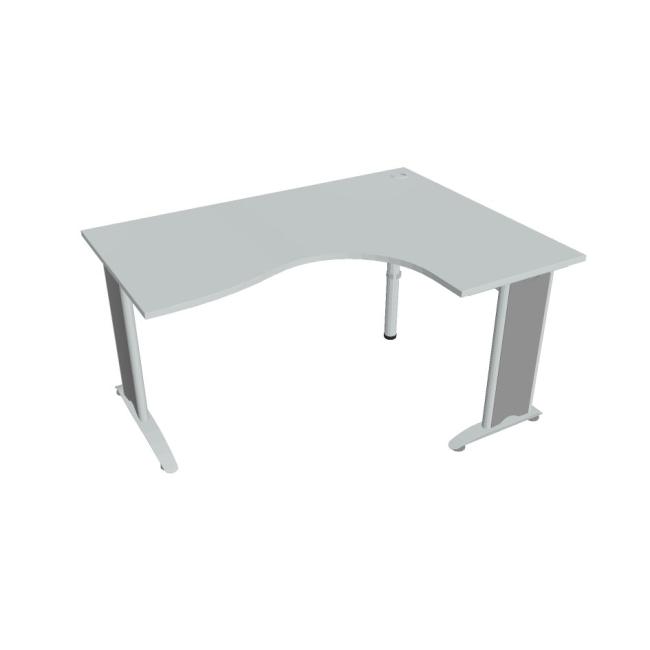 [ON525172] Flex-Schreibtisch, ergonomisch, links, 160 x 75,5 x 120 (80 x 60) cm, grau/metall