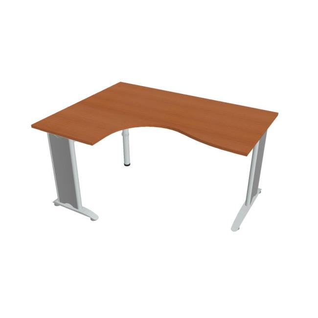 Flex-Schreibtisch, ergonomisch, rechts, 160 x 75,5 x 120 (60 x 80) cm, Kirsche/Metall