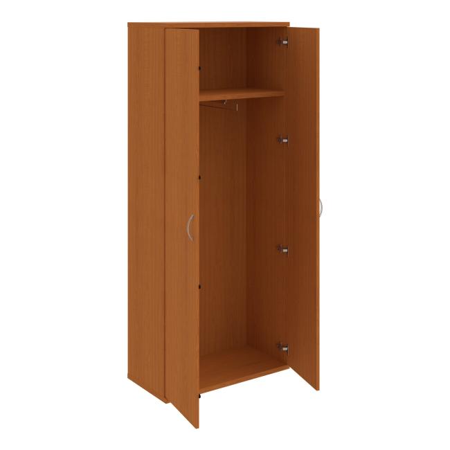 Stabiler Kleiderschrank mit Regalböden, 80x192x40 cm, Kirsche/Kirsche