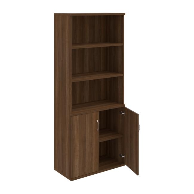 Stabiles Regal, 80 x 192 x 40 cm, Nussbaum/Nussbaum
