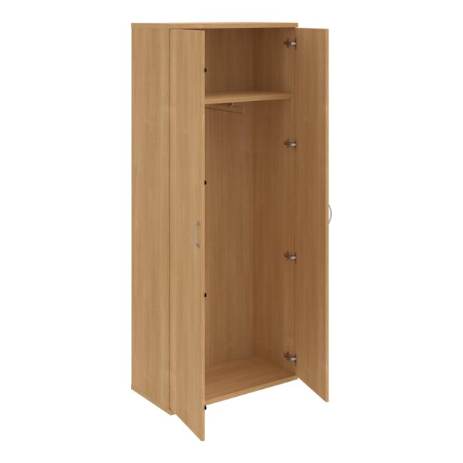 [ON580040] Stabiler Kleiderschrank mit Regalböden, 80x192x40 cm, Eiche/Eiche