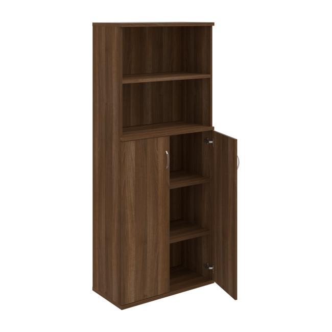 Stabiles Regal, 80 x 192 x 40 cm, Nussbaum/Nussbaum