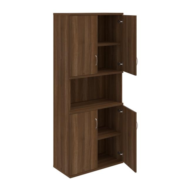 Stabiles Regal, 80 x 192 x 40 cm, Nussbaum/Nussbaum