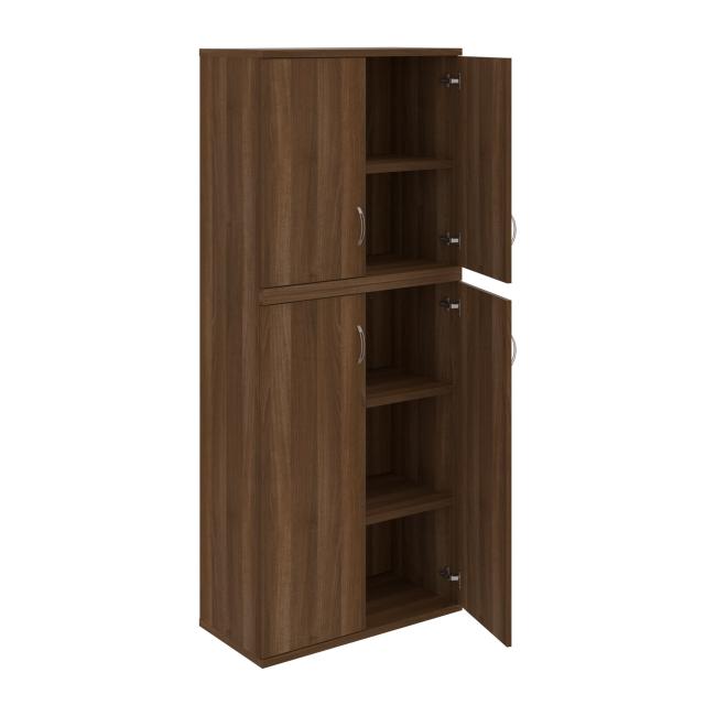 Stabiles Regal, 80 x 192 x 40 cm, Nussbaum/Nussbaum