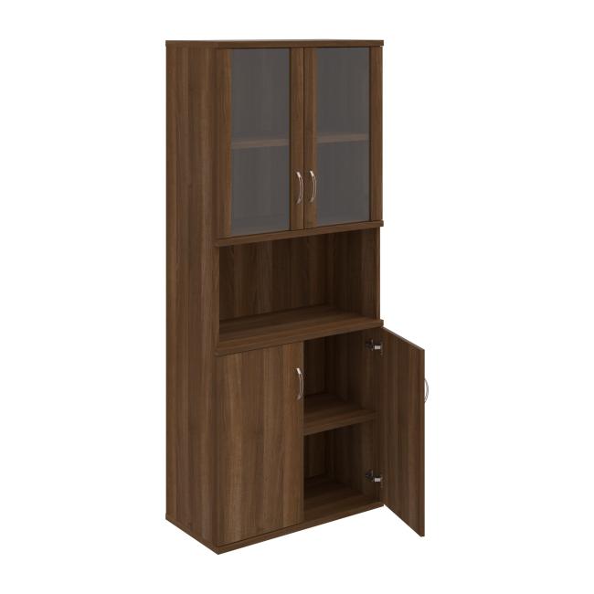 Stabiles Regal, 80 x 192 x 40 cm, Nussbaum/Nussbaum
