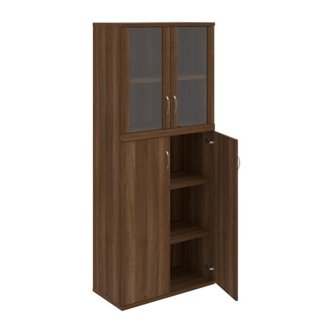 Stabiles Regal, 80 x 192 x 40 cm, Nussbaum/Nussbaum