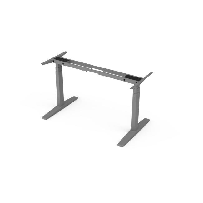 Tischgestell BASIC, höhenverstellbar, 2-motorig, 120–160 cm x 80 cm, Farbe Grau RAL 9006
