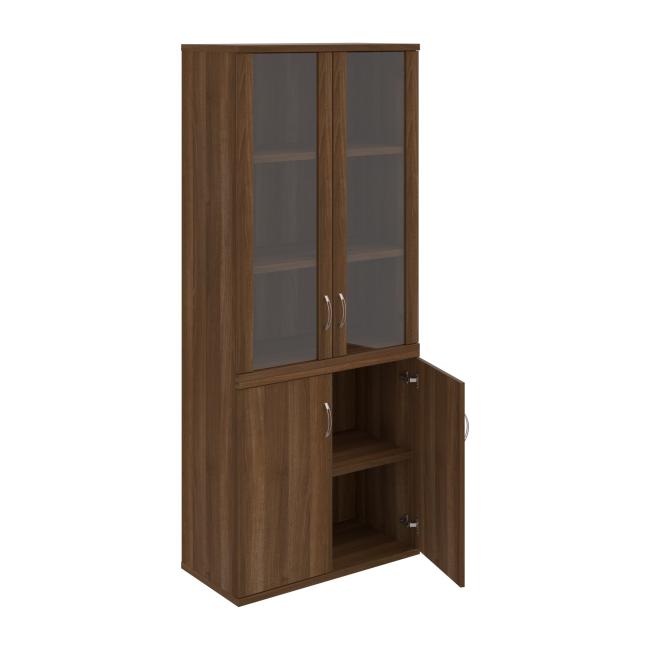 Stabiles Regal, 80 x 192 x 40 cm, Nussbaum/Nussbaum
