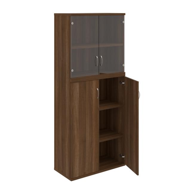 Stabiles Regal, 80 x 192 x 40 cm, Nussbaum/Nussbaum