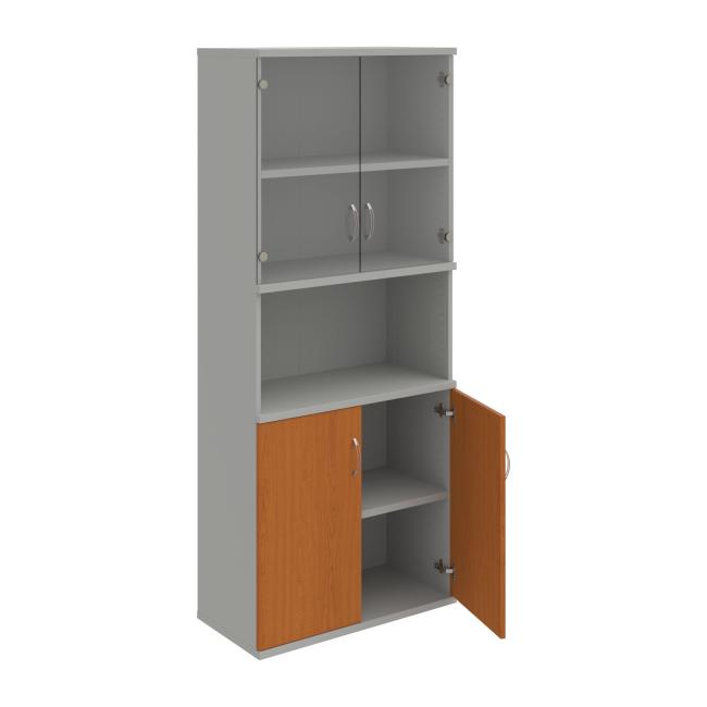 Stabiles Regal, 80 x 192 x 40 cm, Kirsche/Grau