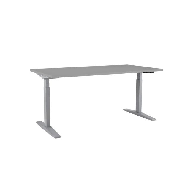 [AN200003] Höhenverstellbarer Schreibtisch BASIC, 2 Motoren, 138 x 80 cm, graues Gestell + graue Tischplatte