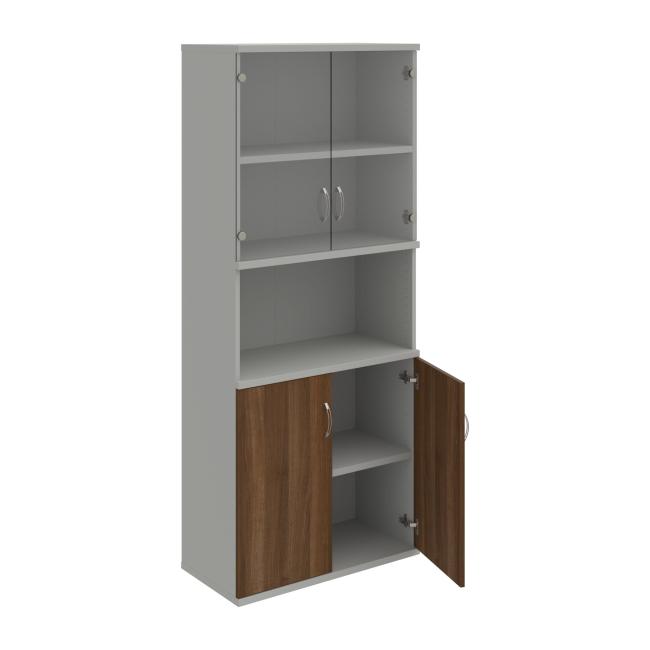 Stabiles Regal, 80 x 192 x 40 cm, Walnuss/Grau