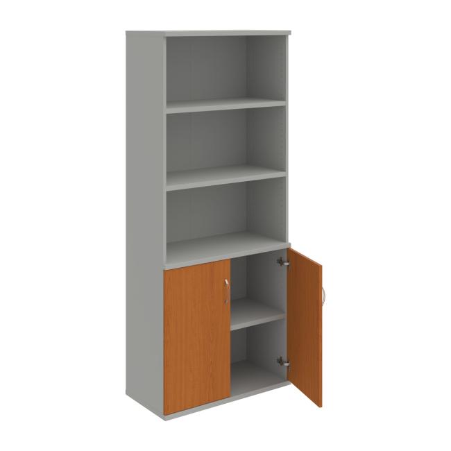 Stabiles Regal, 80 x 192 x 40 cm, Kirsche/Grau