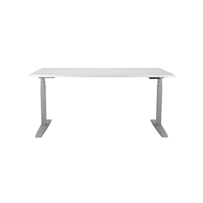 [AN200006] Höhenverstellbarer Tisch BASIC, 2-motorig, 160 x 80 cm, graues Gestell + weiße Tischplatte