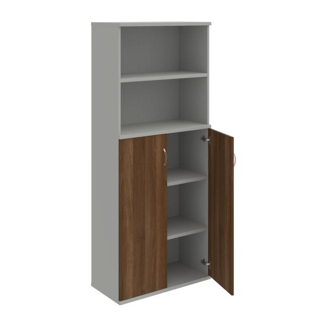 Stabiles Regal, 80 x 192 x 40 cm, Walnuss/Grau