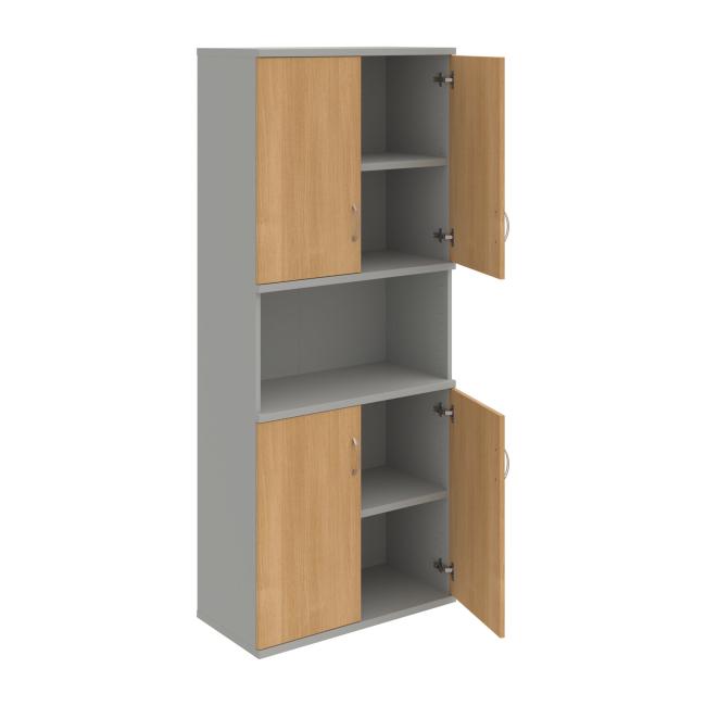 Stabiles Regal, 80 x 192 x 40 cm, Eiche/Grau