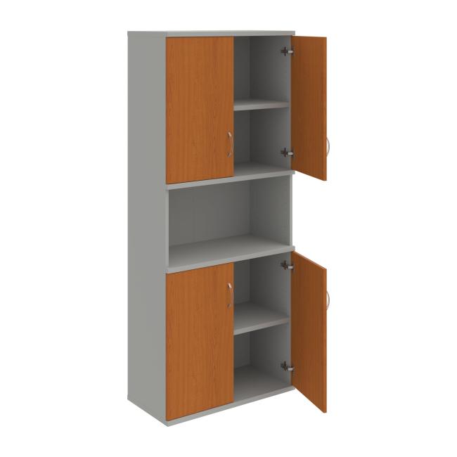 Stabiles Regal, 80 x 192 x 40 cm, Kirsche/Grau