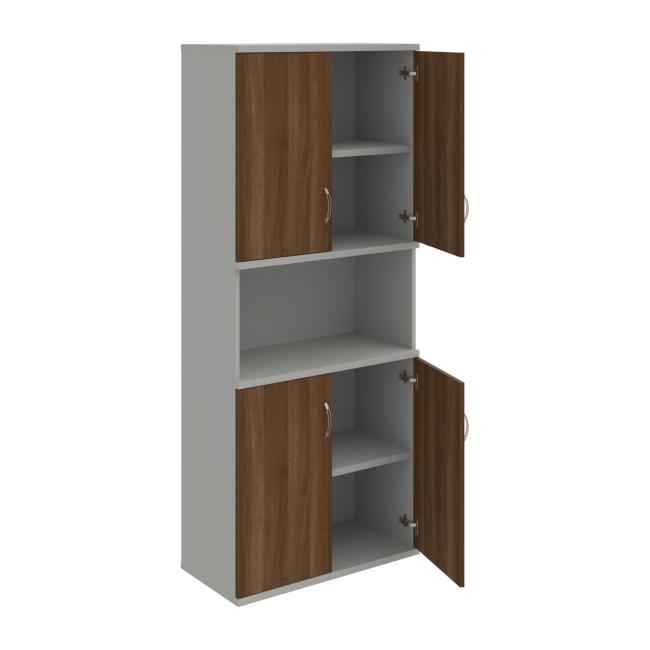 Stabiles Regal, 80 x 192 x 40 cm, Walnuss/Grau
