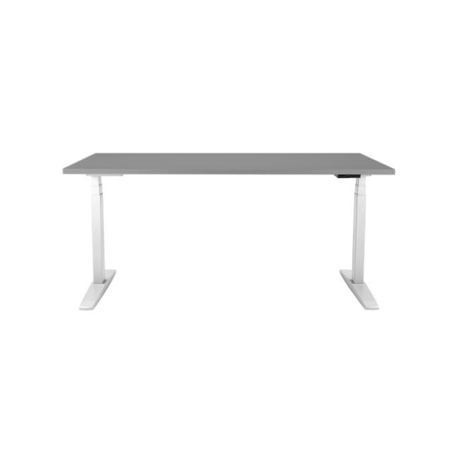 [AN200009] Höhenverstellbarer Tisch BASIC, 2 Motoren, 160 x 80 cm, weißes Gestell + graue Tischplatte