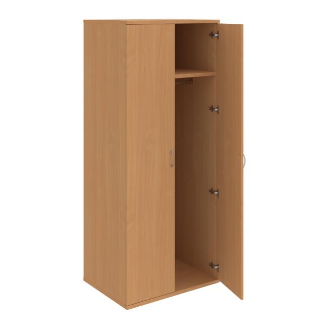 [ON580612] Stabiler Kleiderschrank mit Regalböden, 80 x 192 x 60 cm, Buche/Buche