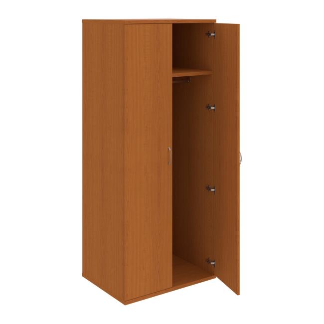 [ON580615] Stabiler Kleiderschrank mit Regalböden, 80x192x60 cm, Kirsche/Kirsche