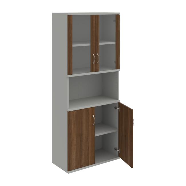 Stabiles Regal, 80 x 192 x 40 cm, Walnuss/Grau