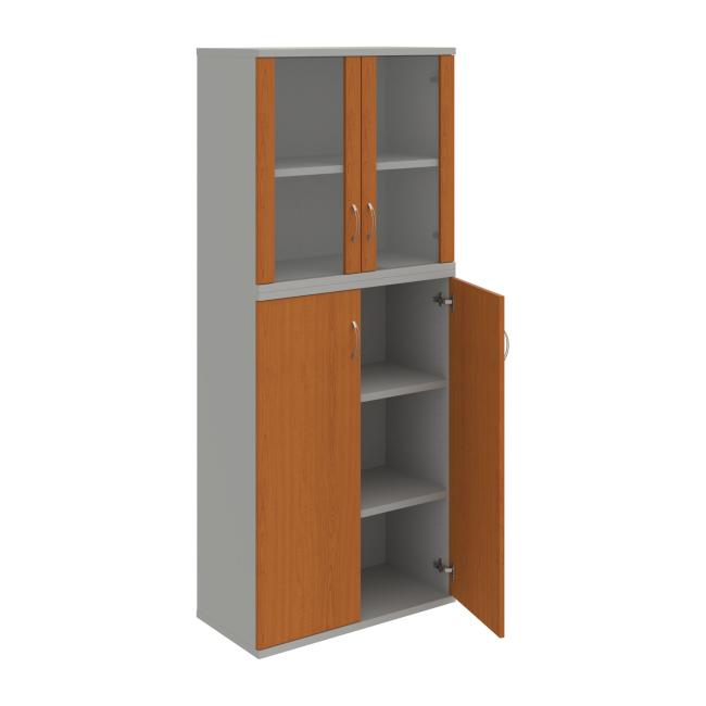 Stabiles Regal, 80 x 192 x 40 cm, Kirsche/Grau