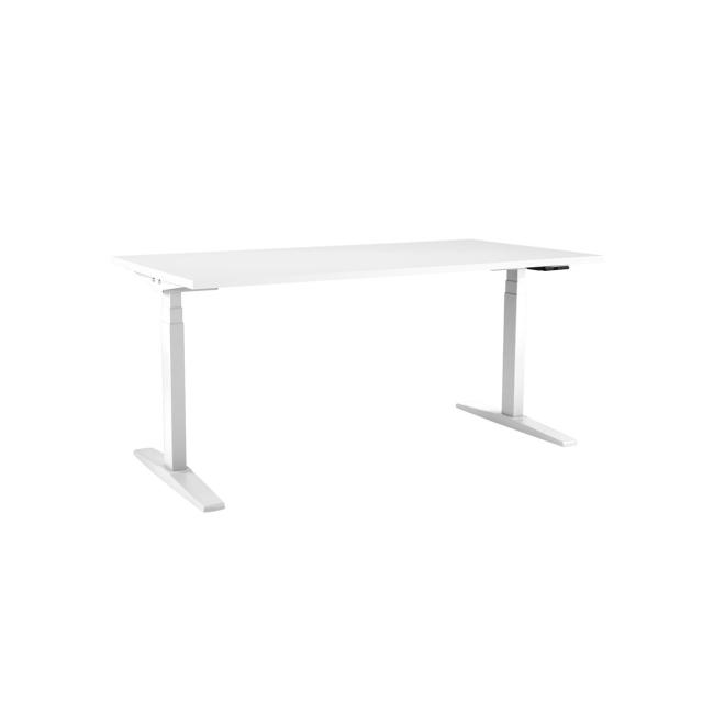 [AN200014] Höhenverstellbarer Schreibtisch BASIC, 1-Motor, 138 x 80 cm, weißes Gestell + weiße Tischplatte