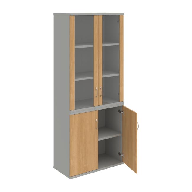 Stabiles Regal, 80 x 192 x 40 cm, Eiche/Grau