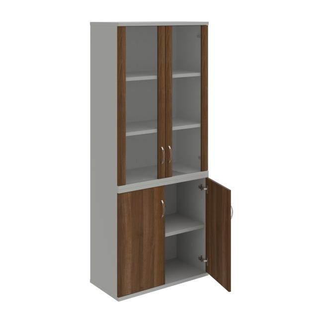 Stabiles Regal, 80 x 192 x 40 cm, Walnuss/Grau