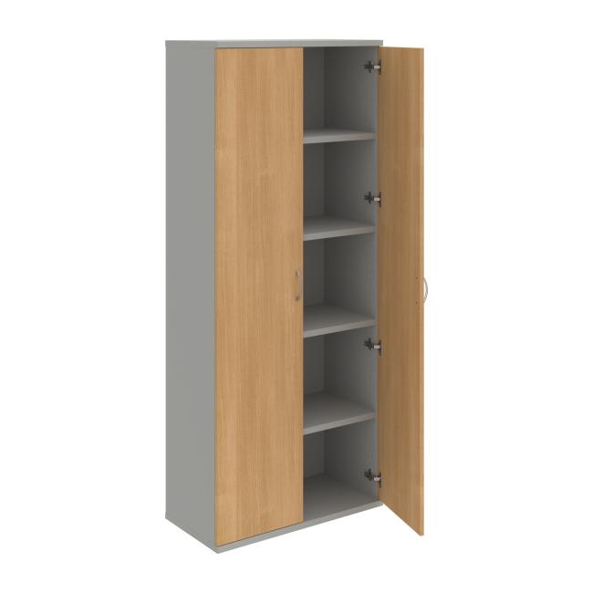 Stabiles Regal, 80 x 192 x 40 cm, Eiche/Grau