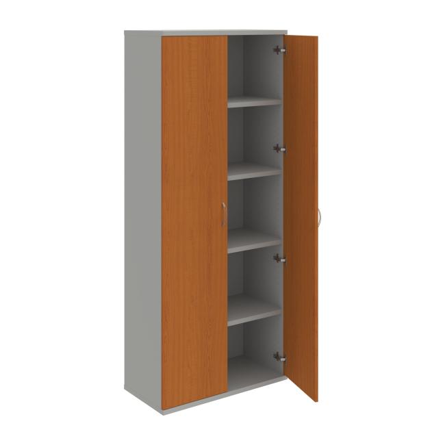 Stabiles Regal, 80 x 192 x 40 cm, Kirsche/Grau