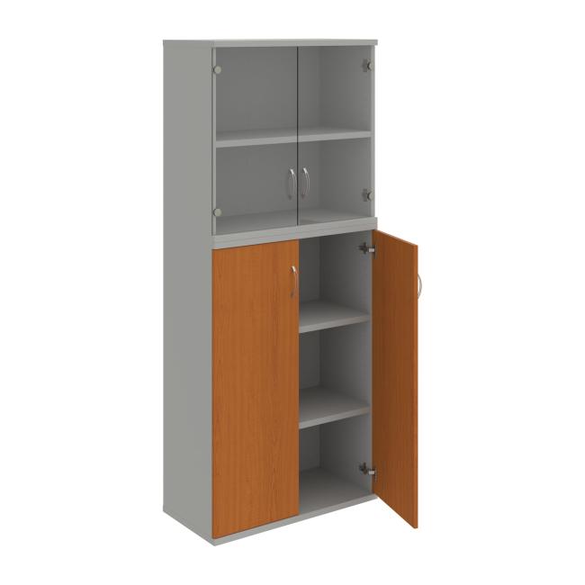 Stabiles Regal, 80 x 192 x 40 cm, Kirsche/Grau