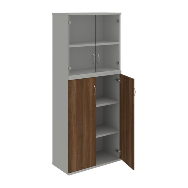 Stabiles Regal, 80 x 192 x 40 cm, Walnuss/Grau