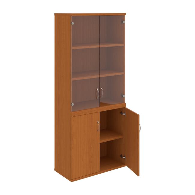 Stabiles Regal, 80 x 192 x 40 cm, Kirsche/Grau