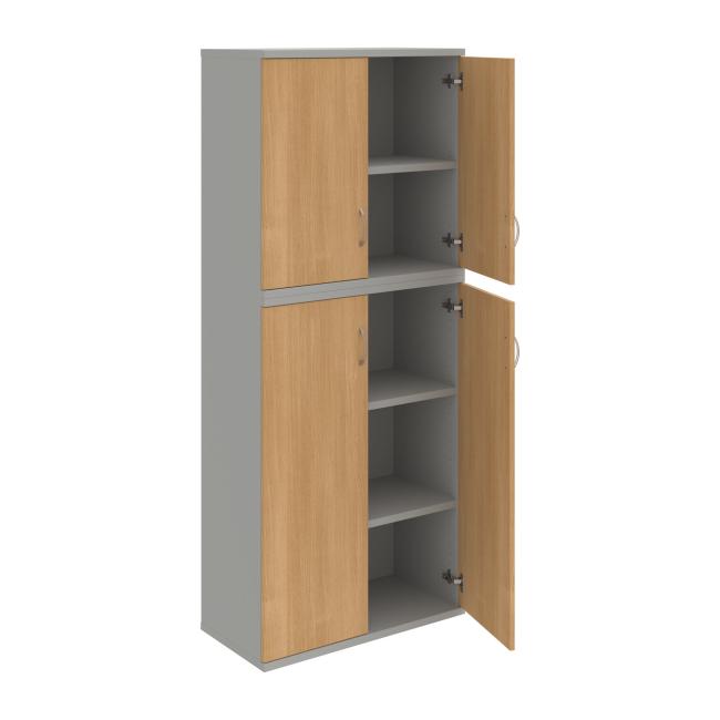 Stabiles Regal, 80 x 192 x 40 cm, Eiche/Grau