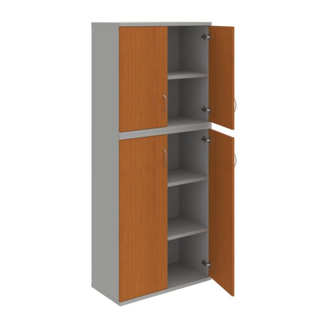 Stabiles Regal, 80 x 192 x 40 cm, Kirsche/Grau