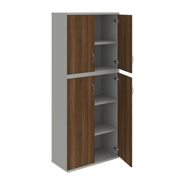 Stabiles Regal, 80 x 192 x 40 cm, Walnuss/Grau