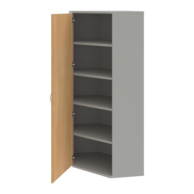 Regalschrank L Strong, 80x192x40 cm, Eiche/Grau