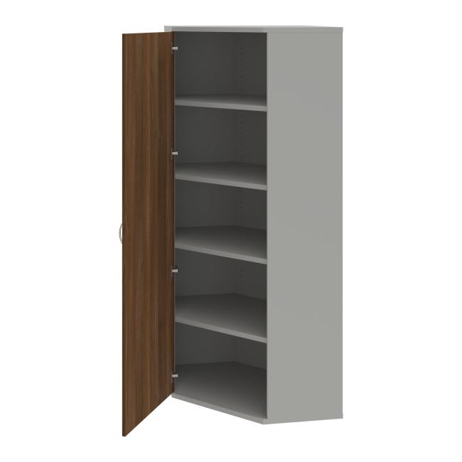 Regalschrank L Strong, 80x192x40 cm, Walnuss/Grau