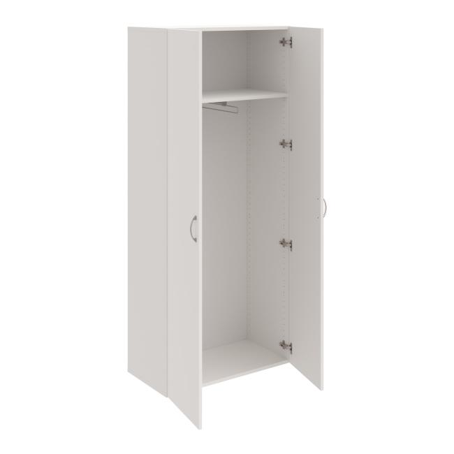 [ON800099] Kleiderschrank Drive mit Regalböden, 80 x 185 x 42 cm, weiß/weiß