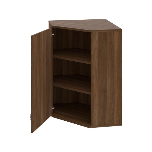 Eckkleiderschrank Strong, L, oben, 80 x 115,2 x 40 cm, Nussbaum/Nussbaum