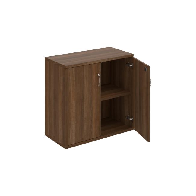 Stabiler Regalschrank, abschließbar, 80 x 76,8 x 40 cm, Nussbaum/Nussbaum