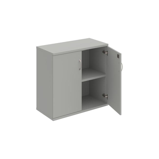 Stabiler Regalschrank, abschließbar, 80 x 76,8 x 40 cm, grau/grau