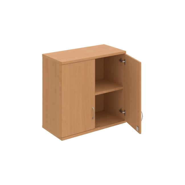 Stabiler Regalschrank, abschließbar, 80 x 76,8 x 40 cm, Buche/Buche